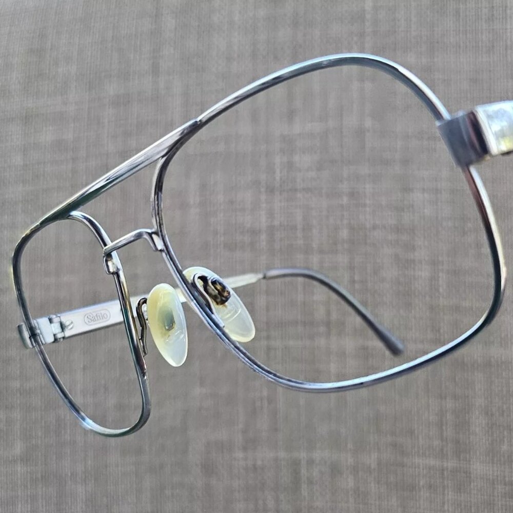 Vintage Men Eyeglasses/Glasses Frame Safilo Silver Tone Men Sunglasses Frame